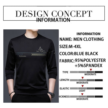 Autumn New Korean Men Clothes Long Sleeve Sweatshirt Men Casual Fashion Brand Pullover Solid Color Tops for Men M-3XL